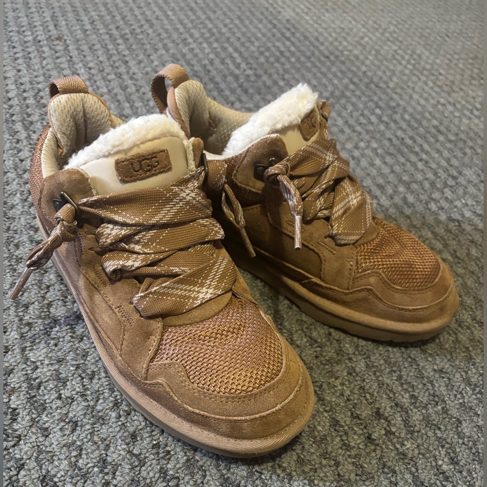 UGG Tan Suede Sneakers with Plush Lining